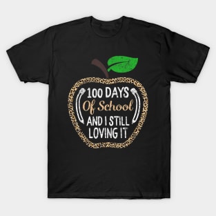 100 Days Of School Virtual Teacher Distance Learning Leopard T-Shirt
